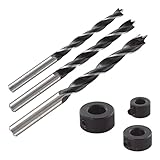 wolfcraft Holzspiralbohrer-Set mit Tiefenstopp, 6-tlg. I 2730000 I Set zum tiefenbegrenzten Bohren bei Holzverbindungen, 10mm
