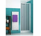 Duschtür Falttür PVC Nischentür Weiß Seitliche Öffnung Breite 90 cm Höhe 195 cm