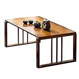 Faltbarer Bambus-Couchtisch – tragbarer niedriger Ess- und Teetisch im japanischen Stil für Heimdekoration – ideal für Boden-Sitzgelegenheiten (69,8 x 41,9 x 33 cm)