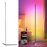 LuminexDesigns LED Stehlampe RGB Standleuchte 150cm - Ecklampe Dimmbar Bunt mit Fernbedienung Alexa Sprachsteuerung Ambientebeleuchtung Wohnzimmer Lichtsäule Farbeweschel für Schlafzimmer Spielzimmer