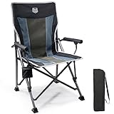 TIMBER RIDGE Campingstuhl Klappstuhl 150 kg Hohe Rückenlehne Tragbar mit Getränkehalter Harte Armlehnen Camping Picknick Garten Balkon