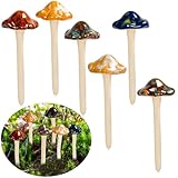 ENVEL Bunte Gartenpilze, Fairy Garden Pilz Keramik [ 4 Farbe 6 Stücke ] Garten Töpfe Dekoration Keramik Ornament für DIY Dollhouse Potting Shed Blumentopf Pflanzen Statue (6 PCS)