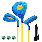 PGM Kinder Golfschläger Set - Kann echte Bälle Schlagen, inklusive Holz, Eisen und Putterschläger, ideal für Anfänger Jungen und Mädchen, Lehr-Trainingsset