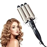 Welleneisen Lockenstab 3 Fässer, professional 25mm Lockenwickler mit 2 einstellbarer Temperatur（180℃-210℃）, Welleisen Schnelle Heizung Große Welle für Lange/kurze Haare