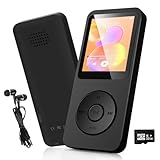 32GB MP3 Player - Bluetooth 5.3 mit 1.8' TFT Farbbildschirm mit Kopfhörer HiFi Musik Kinder MP3-Player mit Lautsprecher FM-Radio E-Book Aufnahme Unterstützung bis zu 128 GB