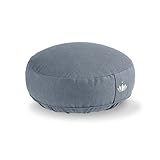 Lotuscrafts® Meditationskissen mit 10 cm Sitzhöhe, extra niedrig, Yoga Kissen mit Dinkelfüllung, Yogakissen Rund, Bodenkissen Rund, Yogakissen Meditationskissen, Bezug waschbar, GOTS Zertifiziert