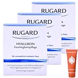 Hyaluron Feuchtigkeitspflege 3x 100 ml I Feuchtigkeitscreme mit Hyaluronsäure, Süßmandelprotein, Sheabutter & Vitaminen A, B6, E I normale & trockene Haut I Spar-Set plus Pharma Perle give-away