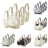 Powerful Push Up Seamless Bra 3er Pack Sport-BHS Nahtloser BH Damen Ohne Bügel Starker Lifting Anti-Sagging Wireless Adjustable Bra Soft Lifting Leicht Komfort Bustier Beige M