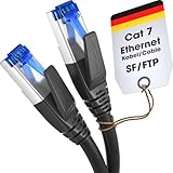 KabelDirekt – Cat 7 Netzwerkkabel, bruchfest – 5m – 10 Gigabit LAN Kabel & Ethernet Kabel, erhältlich in 0,25-30m (Patchkabel für Highspeed-Netzwerke, PC, Switch/Router/Modem, RJ45, schwarz)