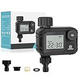 OFFCUP Bewässerungscomputer, Garten Wasser Zeitschaltuhr Bewässerung Garten Bewässerungsuhr mit LCD-Display, IPX5 Wasserdicht Wasserzeitschaltuhr für Garten und Rasen, mit Wochen und Tagesprogrammen