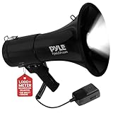 Pyle Megaphon mit Sirene, Signalhorn – Siren Megaphone – Megafon Kinder & Erwachsene 50 Watt bis 1100m Reichweite, Faltbare Megafon mit Mikrofon & Wiederverwendbare Batterie, Faltbare Handsirene