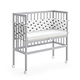 VitaliSpa Beistellbett Sophie, Stubenbett, Grau, 40 x 90 cm 1 Seitenschiene