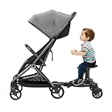 MINRS Buggy Board Trittbrett für Kinderwagen Board Buggy Board für Alle Kinderwagen Kiddy Board Trittbrett 360°Zweirad Design für Kinder von 3 bis 7 Jahren Maximale Belastung 25 KG Schwarz