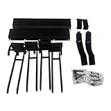 Relaxdays Werkzeughalter Set, 80 cm Geräteschiene mit 6 verstellbaren Haken, rutschfest, Wandhalter, Stahl, schwarz