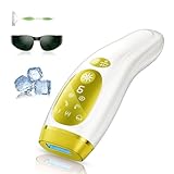 Haarlosy IPL Geräte Haarentfernung mit Gefrierfunktion, 9 Energiestufen 999900 Lichtimpulse Laser Haarentfernung, Schmerzfreie Haarentfernungsgerät Zuhause für Gesicht Körper Achseln Beine (Gelb)