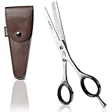 YUMAYA® Effilierschere in Friseur Profi Qualität | Edelstahl Schere scharf inkl. Etui zum Haare Ausdünnen für Kinder Herren Damen | Thinning Scissors Hair - Ausdünnschere - Friseurschere