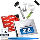 PEARWAY™ - Bildaufhänger Selbstklebend - mit original 3M Kleber - Alu Dibond & Acrylglas Aufhängung, Spiegelhalterung Wand - Bildaufhänger für schwere Bilder - Spiegelhalter - Spiegel Aufhängung