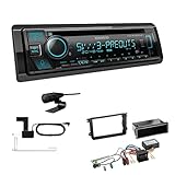 Kenwood KDC-BT960DAB 1-DIN Autoradio CD-Tuner mit Bluetooth Digitalradio DAB+ inkl. Einbauset passend für Skoda Roomster Roomster Praktik ab 2006 schwarz inkl Canbus