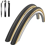 2 x Schwalbe HS471 Lugano 2 28' Rennradreifen Schwarz/Classic 700 x 25C (25-622) inkl. 3 Reifenheber