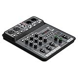 YUPEIUKLI Leichtes 4-Wege-USB-Mixer-Mischpult für den Heim-, Konferenz- oder Live-Einsatz mit Kompatibilität mit Mehreren Geräten
