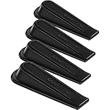 Urbanstrive Strapazierfähiger Türstopper, Keil, Gummi, stabiler und stapelbarer Türstopper, Design mit unterschiedlichen Oberflächen, passend für bis zu 3,1 cm Abstand, 4 Stück, Schwarz