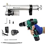 Akku Fettpresse & elektrische Bohrmaschinen, 8500 PSI, robustes Fettpressen-Set mit Pistolengriff, mit 20-Zoll-Flexschlauch, 6-Zoll-Verlängerungsrohr, 1200-mAh-Lithiumbatterie, Schnellladegerät