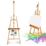 Artina Staffelei Holz Groß Barcelona – Holzstaffelei für Leinwände bis 120cm – 225cm höhe verstellbar Malstaffelei Leinwandständer klappbar Atelierstaffelei für Künstler, Hochzeit, Events Buche