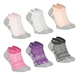 WILSON Damen Sport Ly41 Socken, Rosa/Grau/Orange/Grau/Grau/Violett/Schwarz/Grau, 35-38