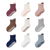 YANINEE 9 Paar Stoppersocken Baby Socken 0-6 Monate, Anti Rutsch Socken Baby