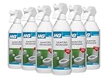 HG Sanitärreiniger – Kraftreiniger gegen Kalk & Seifenreste – WC, Bad & Sanitär – 6er Set