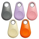 LEKEFETO 5er Set Schlüsselfinder Bluetooth Tracker mit 80-90dB Alarm - Gegenstandsfinder für Fahrräder, Haustiere, Koffer | Austauschbare CR2032-Batterie, Mehrfarbig Kompatibel mit iOS/Android