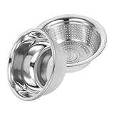 Mikinona Gemüsekorb Geschirrwanne Küchenwagen Weiden Gericht Küchenkorb edelstahlspüle kochgeschirr Küchenfilter küche spüle Gemüsesieb halter zum waschen von obst Rostfreier Stahl Silver