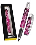 Online College „Pink Dreams“ Tintenroller mit Patrone I Ergonomischer Rollerball für Rechts- & Linkshänder im Glitzer-Design I Tintenroller Kinder 0.5 mm I inkl. blauer Kombipatrone I Made in Germany