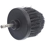 Mipcase Elektrische Reinigungsbürste 2,5 Zoll Bohrmaschinenaufsatz Pp Hex Griff Schwarz Bohrbürsten Scheueraufsatz für Bad Auto und Fliesen