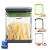 Ibergrif M523 Pommesschneider und Gemüseschneider, 3 in 1 Kartoffelschneider, Pommes Frites Schneider 700ml, BPA-Frei, Spülmaschinenfest, Pommes Maschine von Kartoffeln, Karotten, Obst