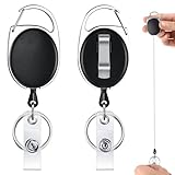 Quelcc Schlüsselanhänger Ausziehbar, 2 Stück Ausweishalter, Schlüsselband Ausziehbar, für ID Badge Holder, Kartenhalter, Schlüsselkarten