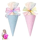 oooaooo 2 Stück Kleine Schultüten Geschenktüte, Schultüte Weiterführende Schule Zuckertüte Klein Geschwister Schultüte Zuckertüte Junge Für Jungen Und Mädchen Zuckertüten
