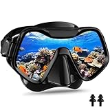 Arlierss Taucherbrille Erwachsene, Schnorchelmaske für Herren Damen, Tauchermaske mit Nasenabdeckung 180°Panorama HD Gehärtetes Glas Anti Nebel Anti-Leck Schwimmmaske für Schnorcheln Schwimmen