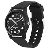 OSDUE Kinderuhr Junge Mädchen, Kinder Uhren Armbanduhr für Jungs, Lernuhr für Kinder, 50M wasserdichte Kinderuhr Schwimmuhr, Geschenk für Geburtstage Ostern Kindertag Weihnachten (Schwarz)