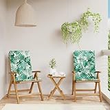 KTHLBRH Gartenstühle mit Kissen 2 STK. Massivholz Teak, Freizeitstühle Balkonstühle Terrassenstühle Outdoor-Stühle für Terrassen, Gärten, Decks