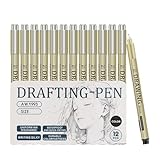 yakermur Fineliner Stifte für Kunst, feine Spitze, Zeichnen, Kunststifte, wasserfest, Zeichenzubehör, Bleistift für Planer, Agenda, Kalender, Tagebuch, Notizen, Skizzieren, Schule, Manga, Schreiben