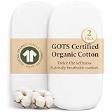 Bunnyjik GOTS Bio-Stubenwagen-Bettlaken, 38,1 x 83,8 cm, für Halo-, Delta-Kinder- und Simmons-Kinderstubenwagen, Premium-Gewicht, türkische 100 % Bio-Baumwolle, Matratzenbezug für ovales Rechteck