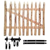 Ekogarden Gartentor Zauntor Holztor Gartenpforte Pforte aus Holz Haselnussholz für Staketenzaun inkl. Scharniere (STZ-GT-B-120/H-100)