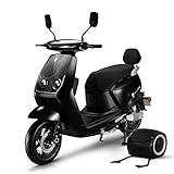 Phantom City | E-Roller | E Moped | 2kW | Chillwee 60V/20Ah Blei-akku | E Motorroller | Schwarz