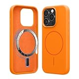 kwmobile Handyhülle für Apple iPhone 16 Pro - Hülle für MagSafe - Hülle für iPhone 16 Pro Case - Silikon Rückseite magnetisch in Fruity Orange