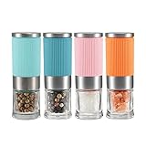 Vevouk Mini Salz- und Pfeffer-Mühlen Set 4tlg Gewürzmühle Klein und Verstellbares Keramik-Mahlwerk Salz Pfeffer-Streuer für Küche Camping Geschenk
