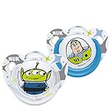 NUK Disney Pixar Toy Story Trendline Silikon-Schnuller, 0-6 Monate, 2 Stück, Buzz / Alien