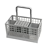 wenco Spülmaschinenkorb, universaler Besteckkorb für Spülmaschine, wenco Premium Spülkorb, Abnehmbarer Griff, Klappbarer Gitterdeckel, Kunststoff, Gesamtmaß inklusive Griff 23,7 x 13,7 x 24,7 cm, Grau