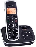 Swissvoice Aeris126T Schnurloses Analog-Groß-Tastentelefon (DECT) mit Anrufbeantworter im ergnomischen Design - FullEco-Mode
