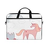 FANTAZIO Laptoptasche mit Einhornmotiv, Rosa